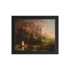 The Voyage of Life: Childhood by Thomas Cole, 1842 framed print on a plain backdrop in size 8"x10".
