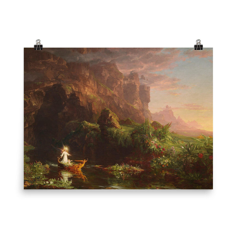 The Voyage of Life: Childhood by Thomas Cole, 1842 poster on a plain backdrop in size 8