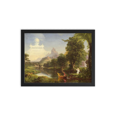 The Voyage of Life: Youth by Thomas Cole, 1842 framed print on a plain backdrop in size 12"x16".
