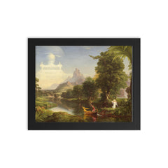 The Voyage of Life: Youth by Thomas Cole, 1842 framed print on a plain backdrop in size 8"x10".