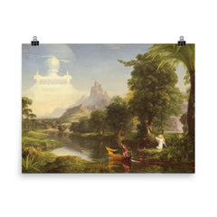 The Voyage of Life: Youth by Thomas Cole, 1842 poster on a plain backdrop in size 8"x10".