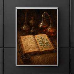 The Voynich Manuscript opened under alchemical instruments poster 5