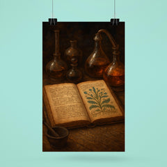 The Voynich Manuscript opened under alchemical instruments poster 6