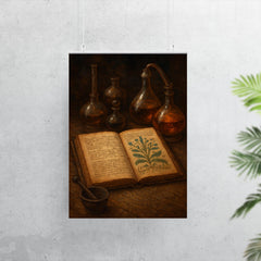 The Voynich Manuscript opened under alchemical instruments poster 7