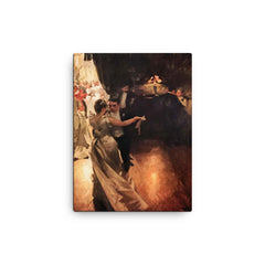 The Waltz by Anders Zorn canvas print on a plain backdrop in size 12"x16".
