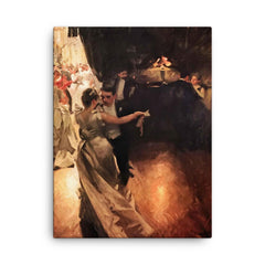 The Waltz by Anders Zorn canvas print on a plain backdrop in size 18"x24".