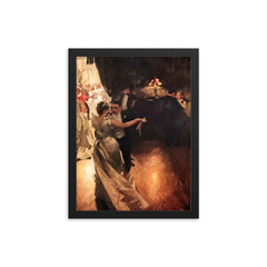 The Waltz by Anders Zorn framed print on a plain backdrop in size 12"x16".