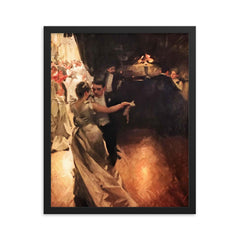 The Waltz by Anders Zorn framed print on a plain backdrop in size 16"x20".
