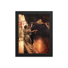 The Waltz by Anders Zorn framed print on a plain backdrop in size 8"x10".