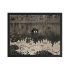 The Water Sprite by Theodor Kittelsen, 1892 framed print on a plain backdrop in size 16"x20".