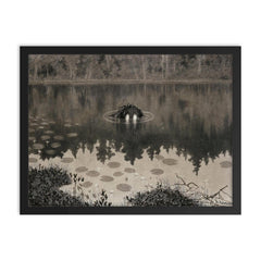 The Water Sprite by Theodor Kittelsen, 1892 framed print on a plain backdrop in size 18"x24".