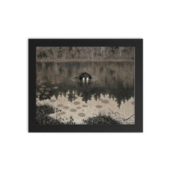 The Water Sprite by Theodor Kittelsen, 1892 framed print on a plain backdrop in size 8"x10".