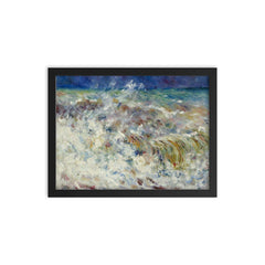 The Wave by Pierre-August Renoir, 1882 framed print on a plain backdrop in size 12"x16".