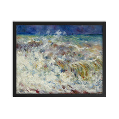 The Wave by Pierre-August Renoir, 1882 framed print on a plain backdrop in size 16"x20".