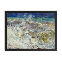 The Wave by Pierre-August Renoir, 1882 framed print on a plain backdrop in size 18"x24".