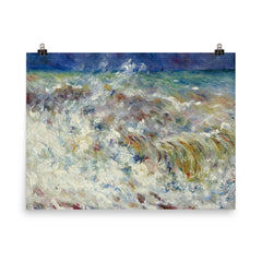 The Wave by Pierre-August Renoir, 1882 poster on a plain backdrop in size 8"x10".