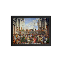 The Wedding at Cana by Paolo Veronese framed print on a plain backdrop in size 12"x16".