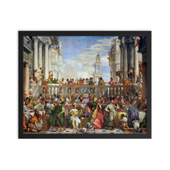 The Wedding at Cana by Paolo Veronese framed print on a plain backdrop in size 16"x20".