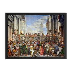 The Wedding at Cana by Paolo Veronese framed print on a plain backdrop in size 18"x24".