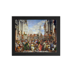 The Wedding at Cana by Paolo Veronese framed print on a plain backdrop in size 8"x10".