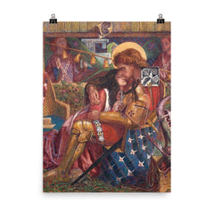 The Wedding of St George and Princess Sabra by Dante Gabriel Rossetti, 1857 poster on a plain backdrop in size 8"x10".