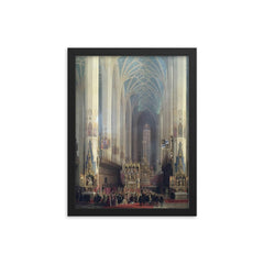 The Wedding of Wilhelm V and Renata of Lorraine by Max Emanuel Ainmiller, 1854 framed print on a plain backdrop in size 12"x16".