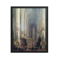 The Wedding of Wilhelm V and Renata of Lorraine by Max Emanuel Ainmiller, 1854 framed print on a plain backdrop in size 16"x20".