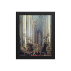 The Wedding of Wilhelm V and Renata of Lorraine by Max Emanuel Ainmiller, 1854 framed print on a plain backdrop in size 8"x10".