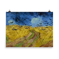 The Wheatfield With Crows by Vincent van Gogh poster on a plain backdrop in size 8"x10".