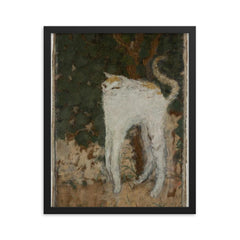 The White Cat by Pierre Bonnard, 1894 framed print on a plain backdrop in size 16"x20".