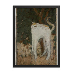 The White Cat by Pierre Bonnard, 1894 framed print on a plain backdrop in size 18"x24".