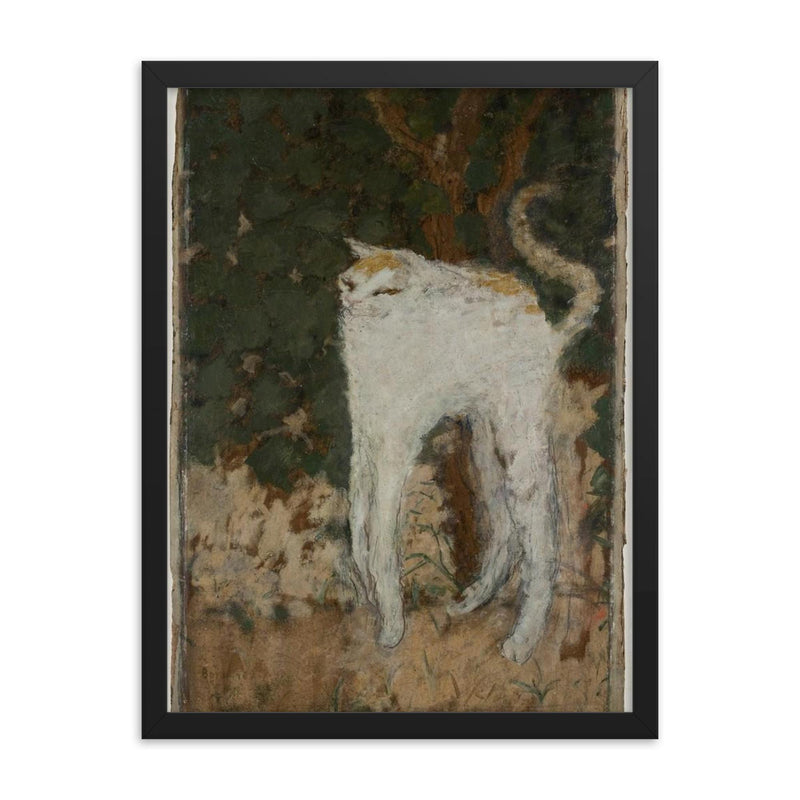 The White Cat by Pierre Bonnard, 1894 framed print on a plain backdrop in size 18