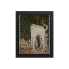 The White Cat by Pierre Bonnard, 1894 framed print on a plain backdrop in size 8"x10".
