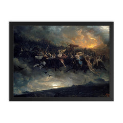 The Wild Hunt of Odin by Peter Nicolai Arbo, 1872 framed print on a plain backdrop in size 18"x24".