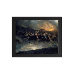 The Wild Hunt of Odin by Peter Nicolai Arbo, 1872 framed print on a plain backdrop in size 8"x10".