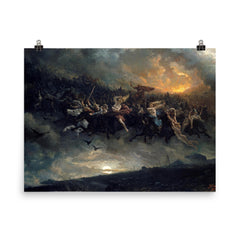The Wild Hunt of Odin by Peter Nicolai Arbo, 1872 poster on a plain backdrop in size 8"x10".