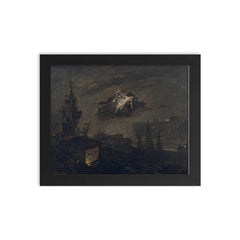 The Witches of the Bell Tower by José Benlliure Gil, 1878 framed print on a plain backdrop in size 8"x10".