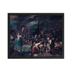 The Witches Sabbath by Frans Francken the Younger, 1607 framed print on a plain backdrop in size 16"x20".