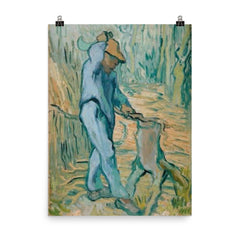 The Woodcutter by Vincent van Gogh, 1890 poster on a plain backdrop in size 8"x10".