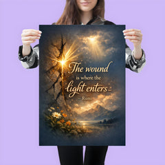 The wound is where the light enters Rumi poster 3
