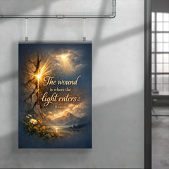 The wound is where the light enters Rumi poster 4