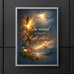 The wound is where the light enters Rumi poster 5