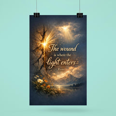 The wound is where the light enters Rumi poster 6