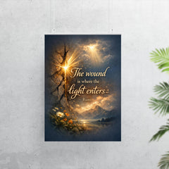 The wound is where the light enters Rumi poster 7