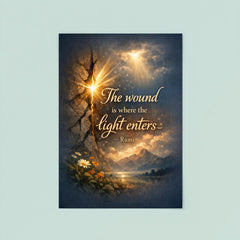 The wound is where the light enters Rumi poster 8