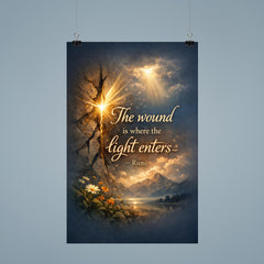 The wound is where the light enters Rumi poster 9