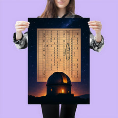 The Wow signal radio printout over glowing observatory poster 3