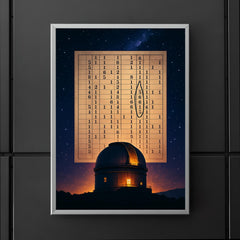 The Wow signal radio printout over glowing observatory poster 5