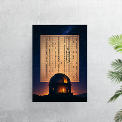 The Wow signal radio printout over glowing observatory poster 7