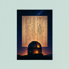 The Wow signal radio printout over glowing observatory poster 8